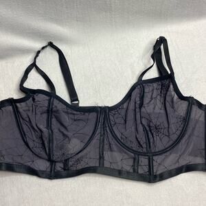 Torrid Curve sheer black with spider webs underwire bra size 2